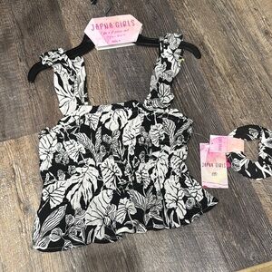 Black and White Floral Top for kids